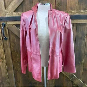 Terry Lewis Classics Fine Leather Rust Jacket Size Large